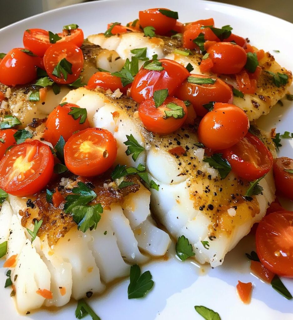 Zesty Baked Cod with Tomatoes