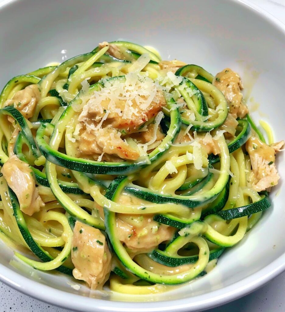 Zucchini Noodle Chicken Alfredo