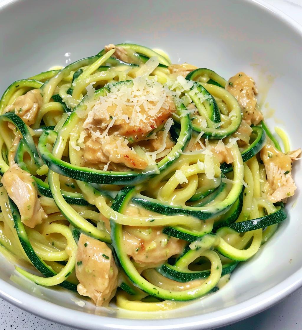 Zucchini Noodle Chicken Alfredo