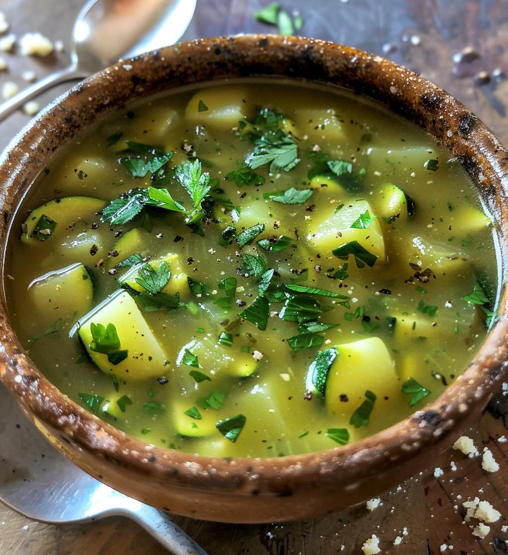 Zucchini Potato Herb Soup - detail 1