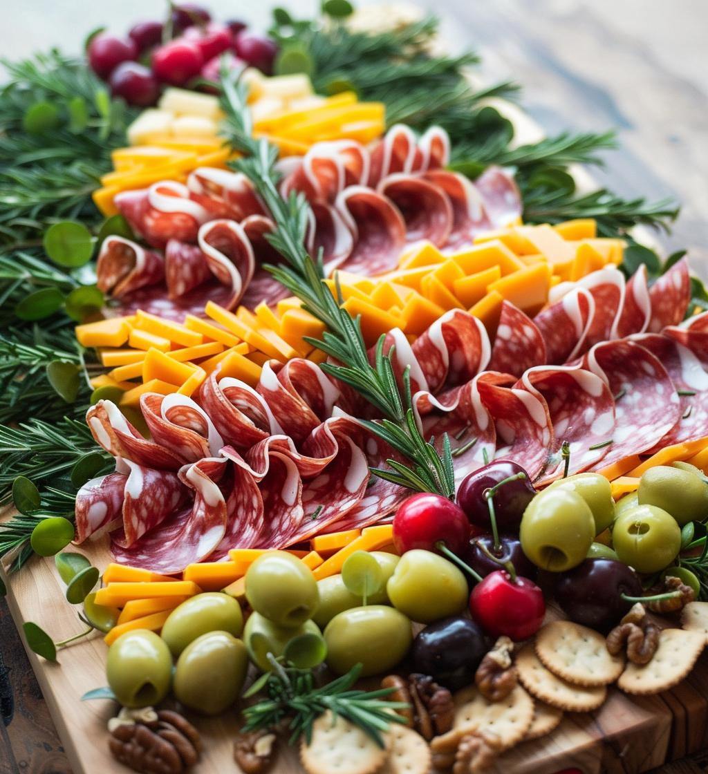 christmas tree charcuterie board - detail 1