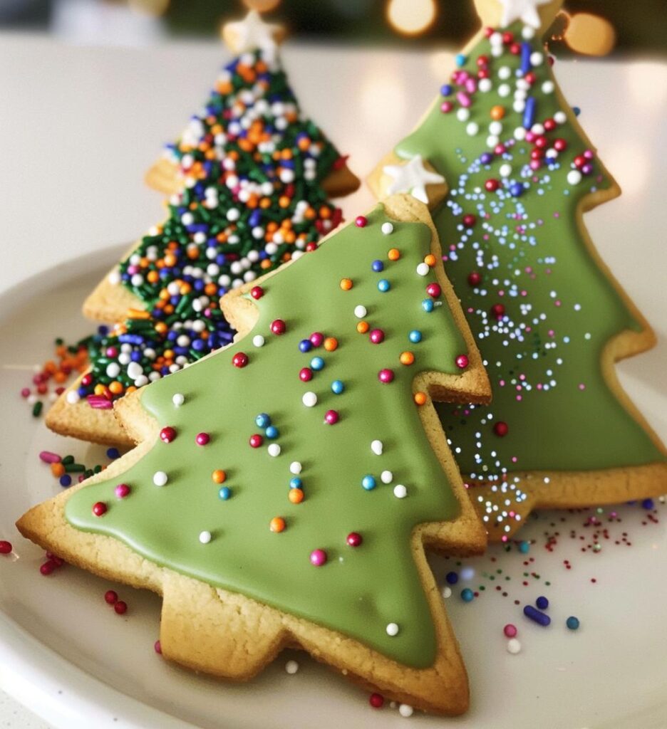 christmas tree cookies decorated