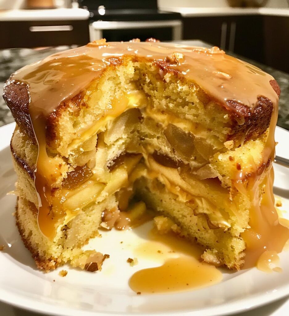 Apple Date Almond Sponge with Golden Caramel