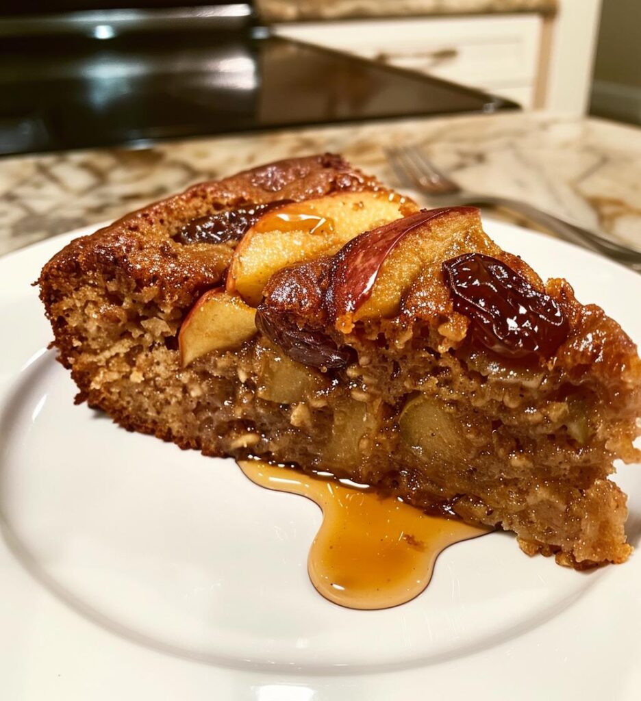 Apple Date Honey Spice Cake with Hot Syrup