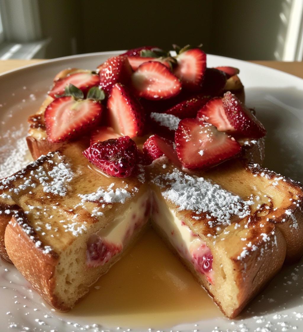 Baked Strawberries and Cream French Toast