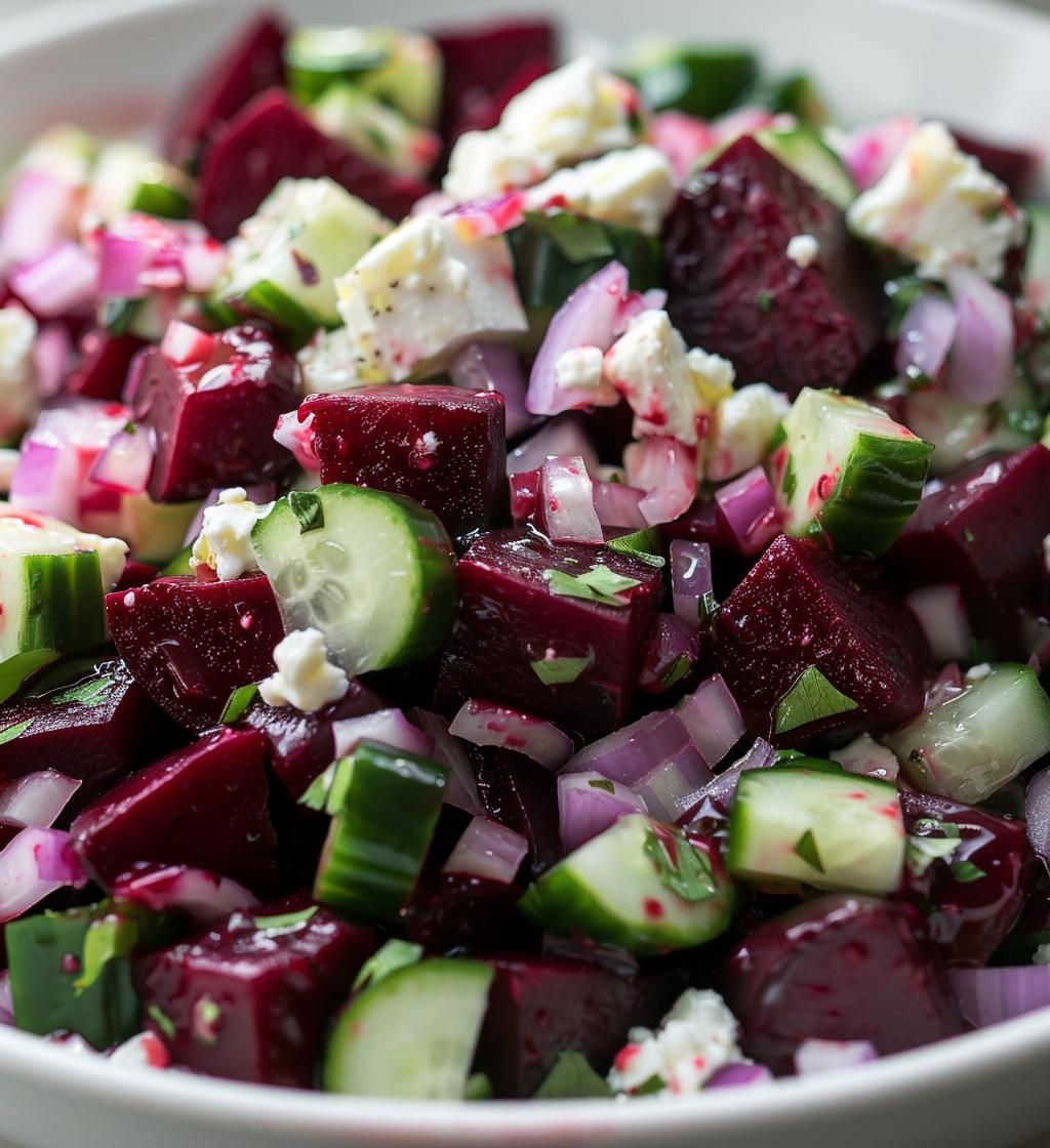Beet Feta Cucumber Salad - detail 1