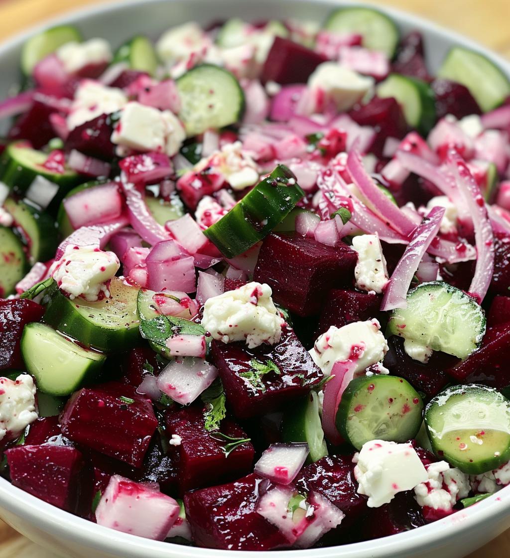 Beet Feta Cucumber Salad