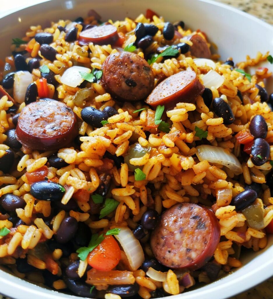 Black Beans Sausage Rice Skillet