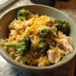Broccoli Cheddar Salmon Orzo