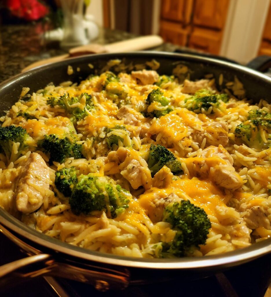 Cheesy Chicken Broccoli Orzo
