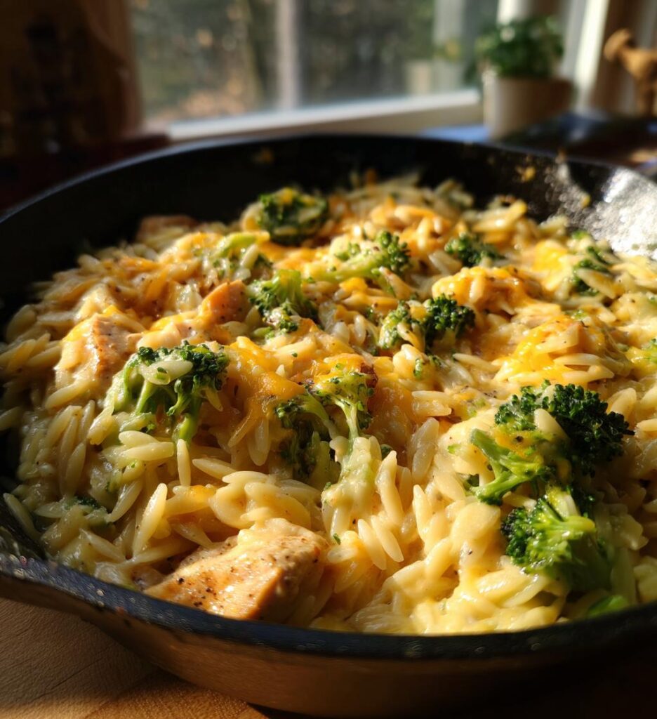 Chicken Broccoli Cheddar Orzo