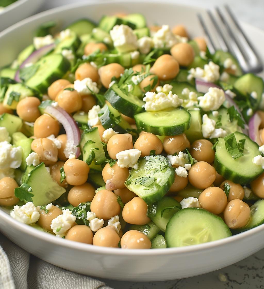 Chickpea Cucumber Feta Salad - detail 1
