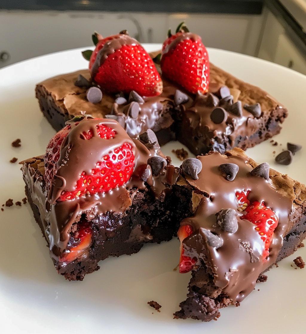Chocolate Covered Strawberry Brownies