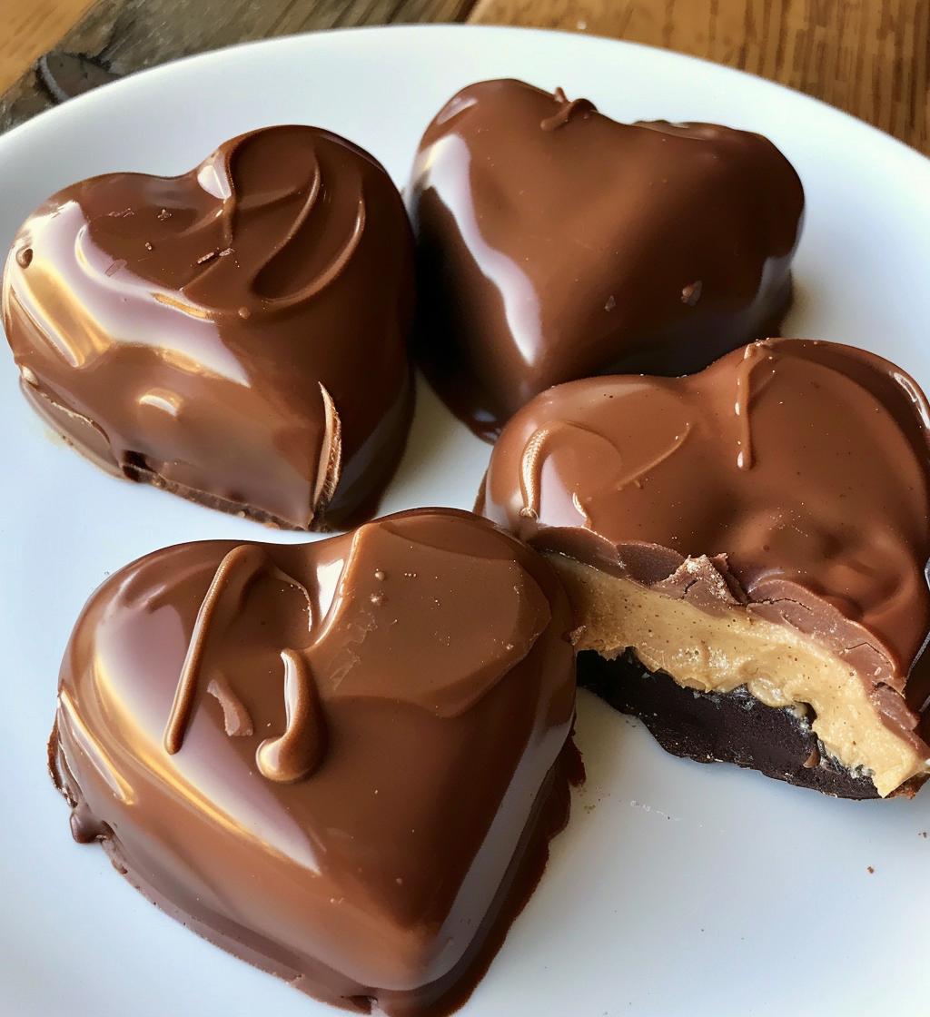 Chocolate Peanut Butter Valentine Hearts