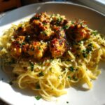 Garlic Butter Chicken Bites with Parmesan Pasta