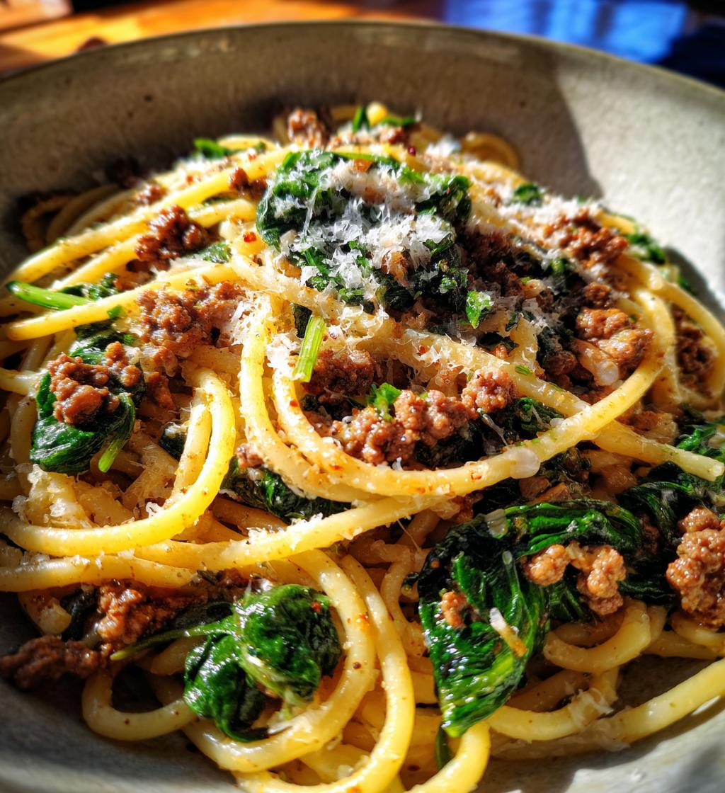 Garlic Parmesan Beef Pasta