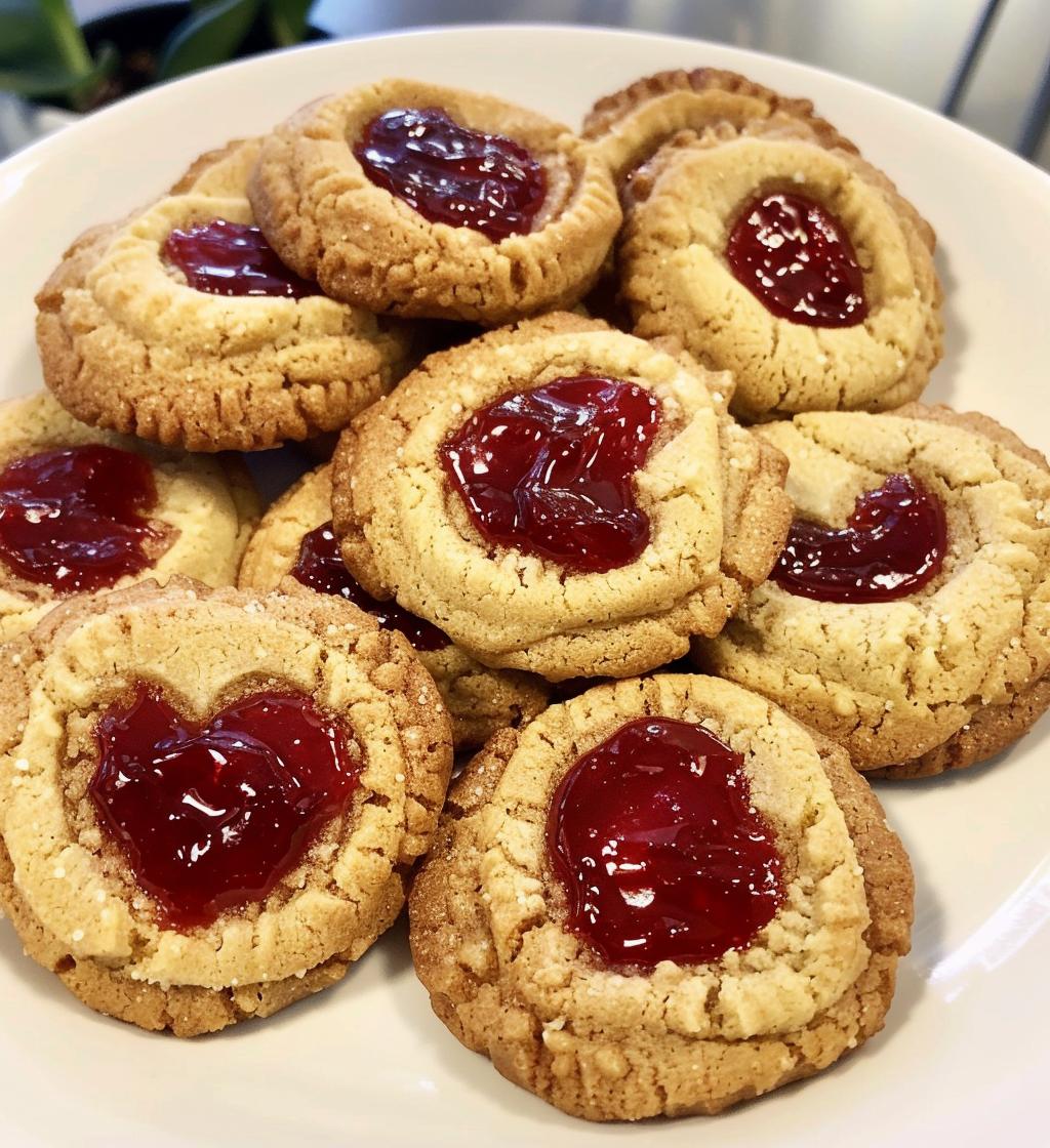Heart Jam Thumbprint Cookies