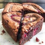 Heart Shaped Brownies with Raspberry Swirl