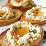 Hot Honey Whipped Feta Crostini
