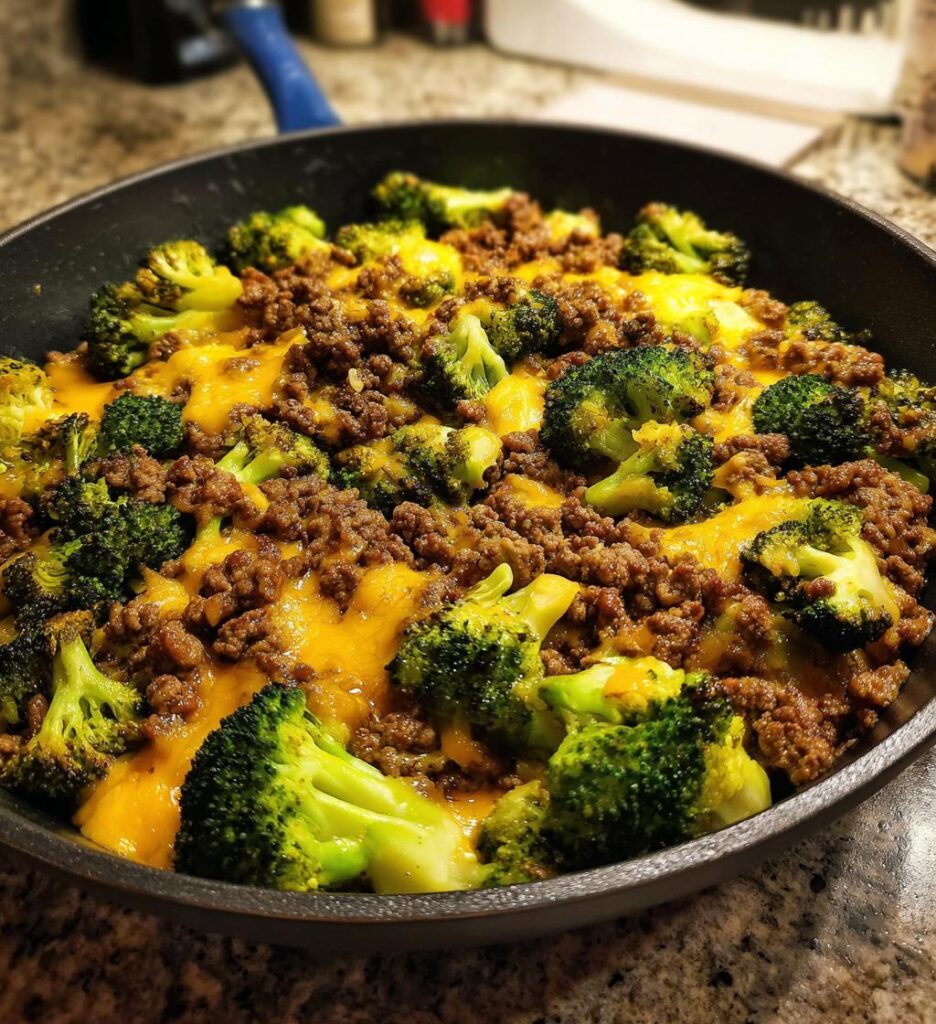 Keto Hamburger Broccoli Skillet