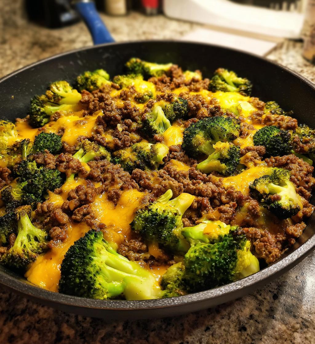 Keto Hamburger Broccoli Skillet