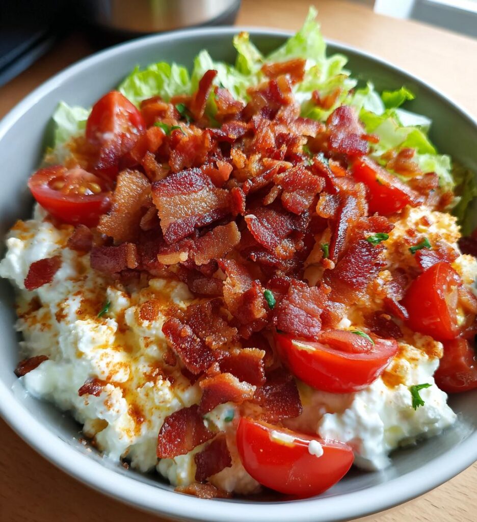 Low Carb BLT Cottage Cheese Bowl