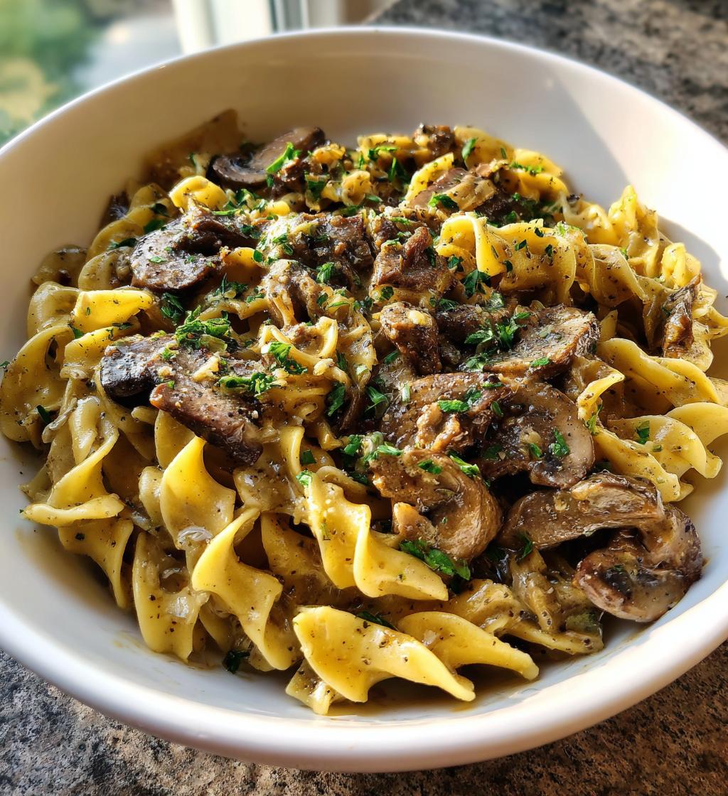 One Pot Beef Stroganoff