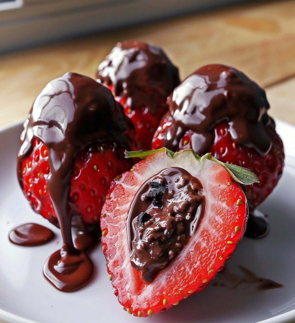 Oreo Truffle Stuffed Strawberries