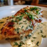 Parmesan Chicken with Garlic Cream Sauce