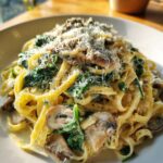 Parmesan Spinach Mushroom Pasta
