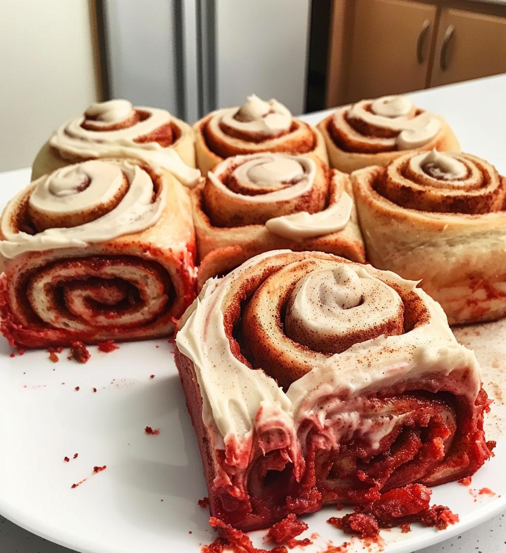 Red Velvet Cinnamon Rolls - detail 1