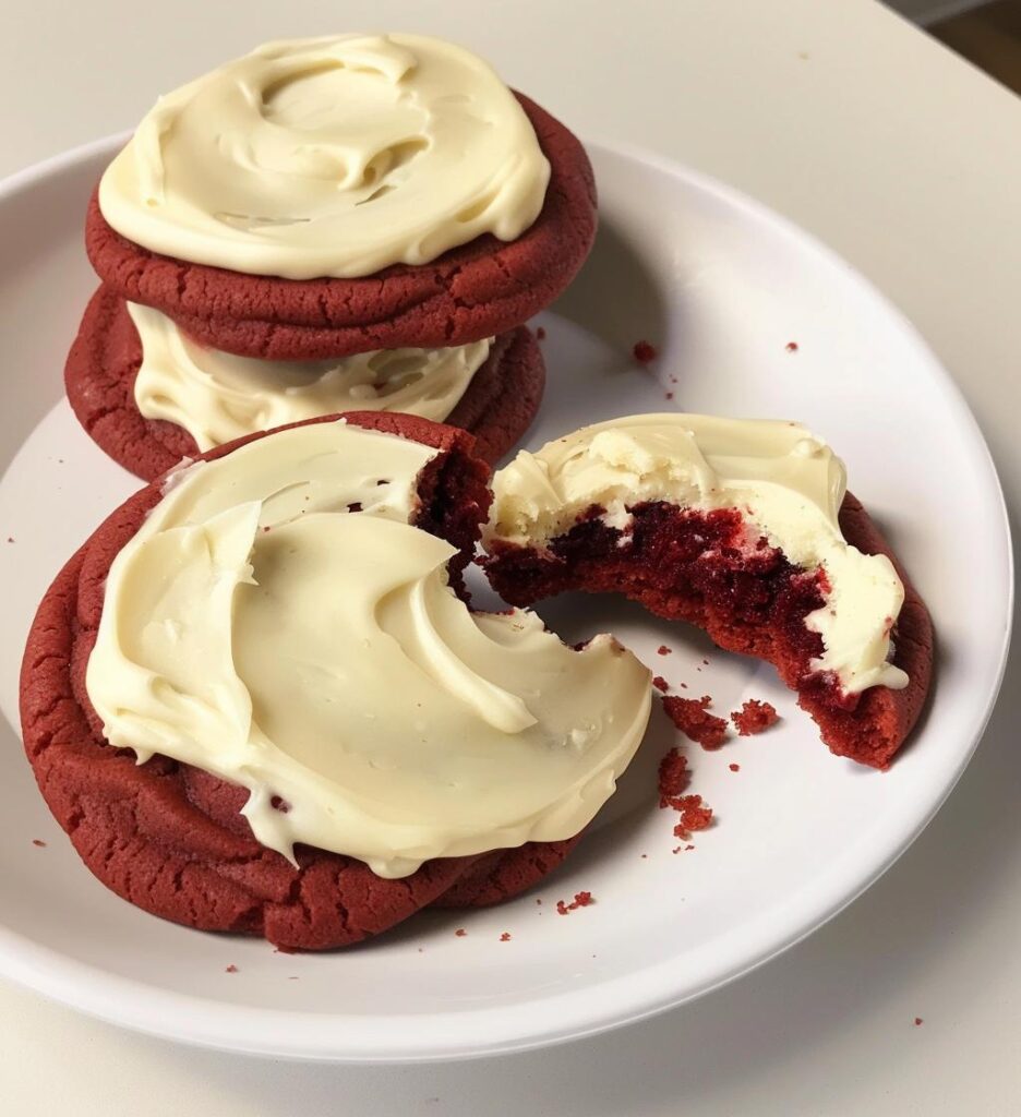 Red Velvet Cookies with Cream Cheese Frosting