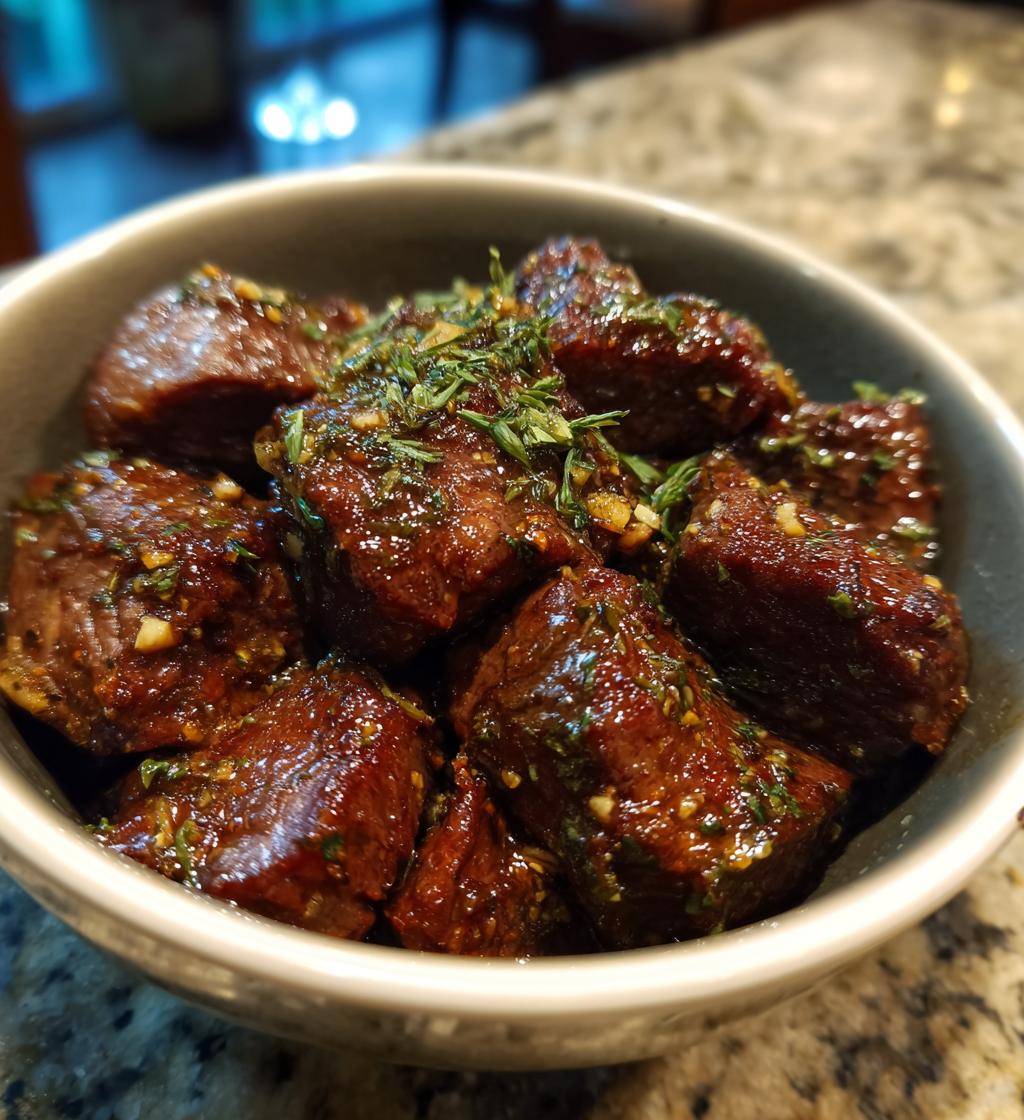 Slow Cooker Garlic Butter Beef Bites