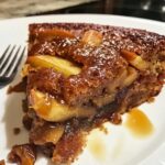 Soft Apple Date Rustic Cake with Toffee Glaze