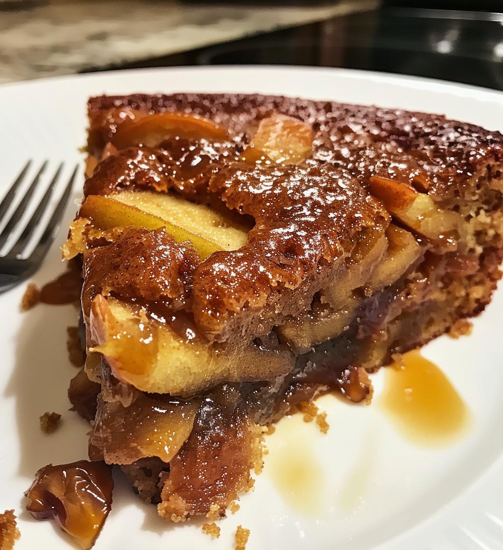 Soft Apple Date Rustic Cake with Toffee Glaze