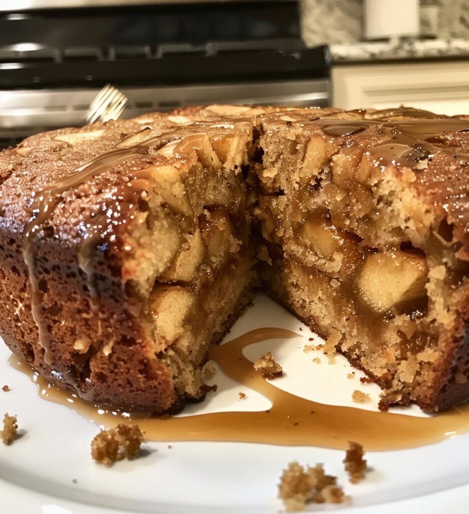 Soft Apple Date Spice Cake with Vanilla Toffee