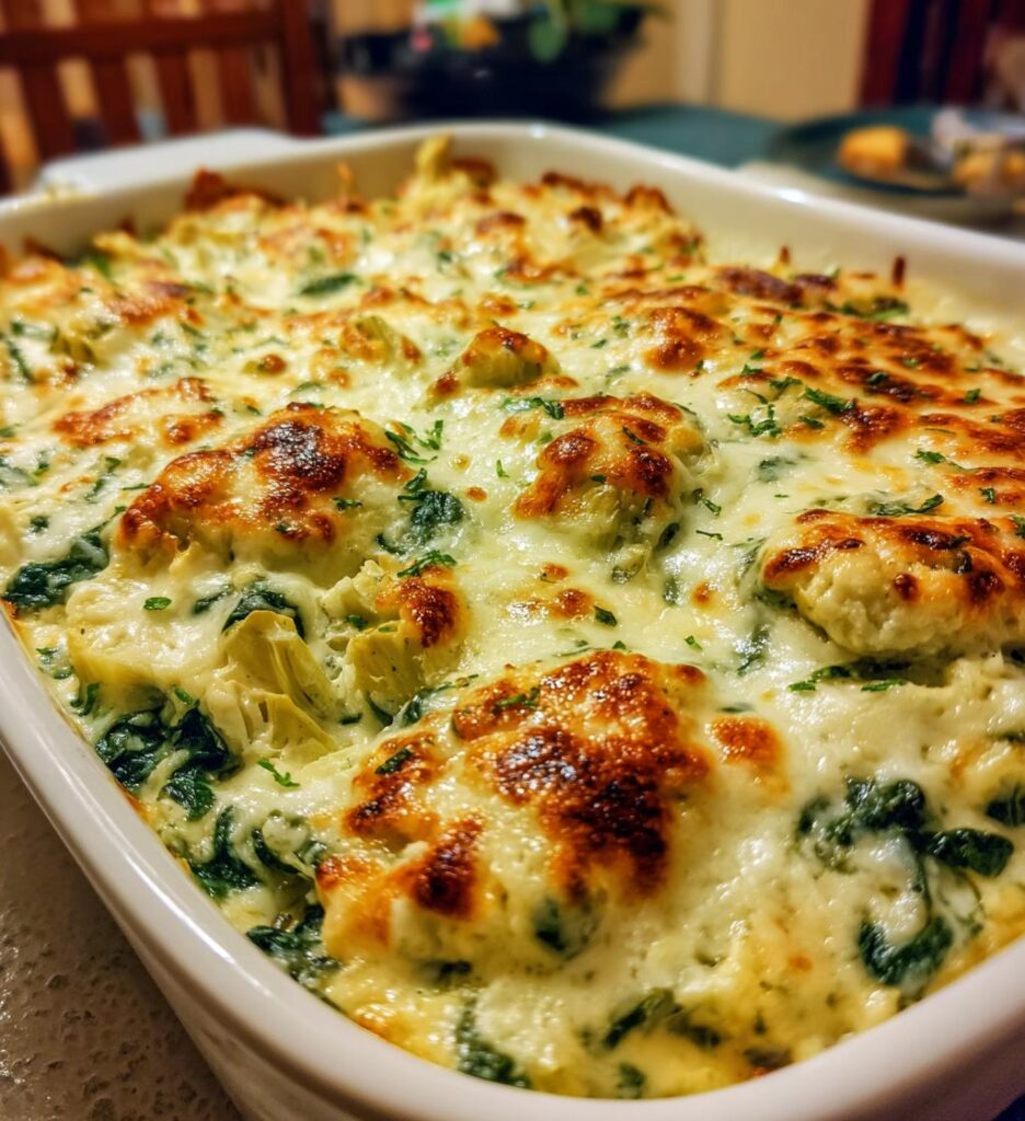 Spinach Artichoke Chicken Casserole