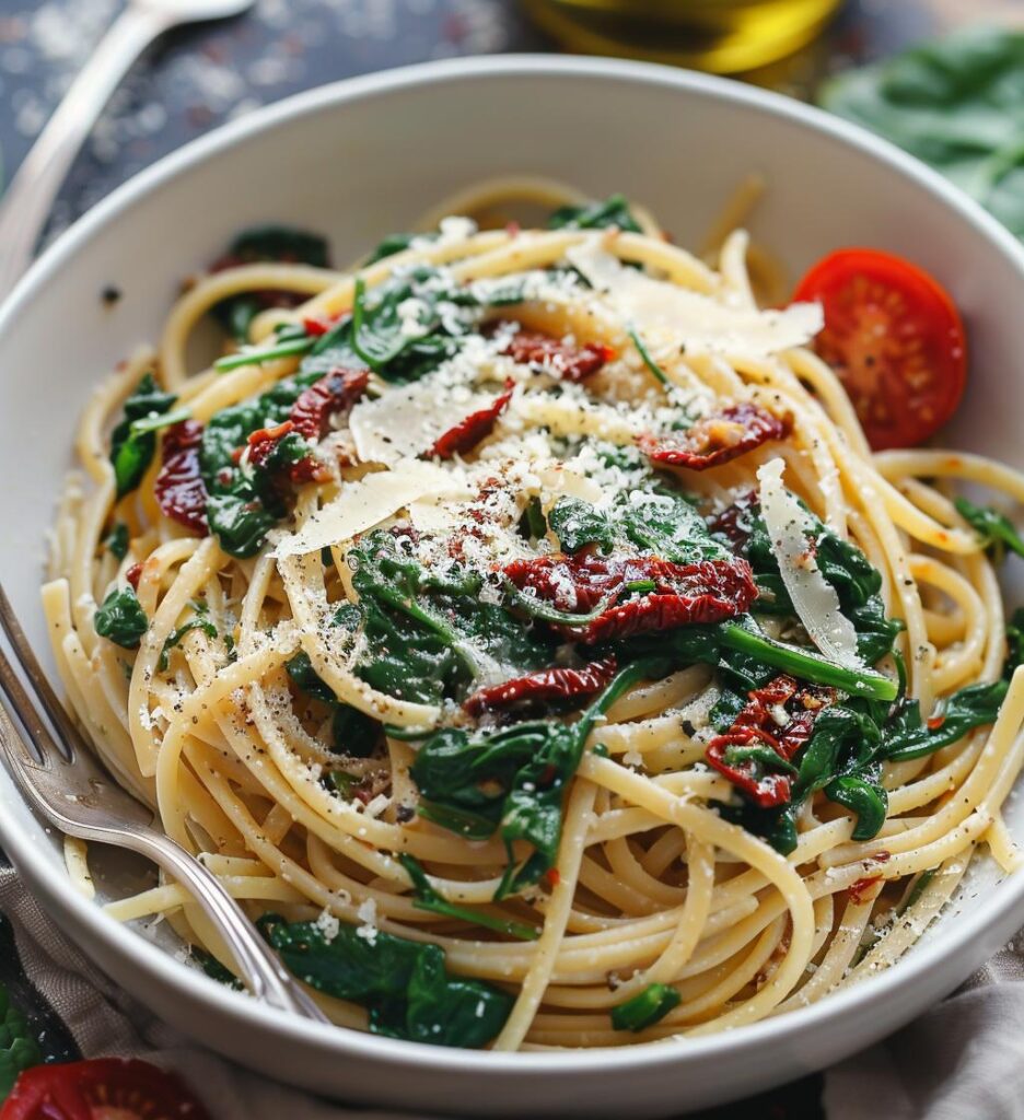 Spinach Sun-Dried Tomato Pasta