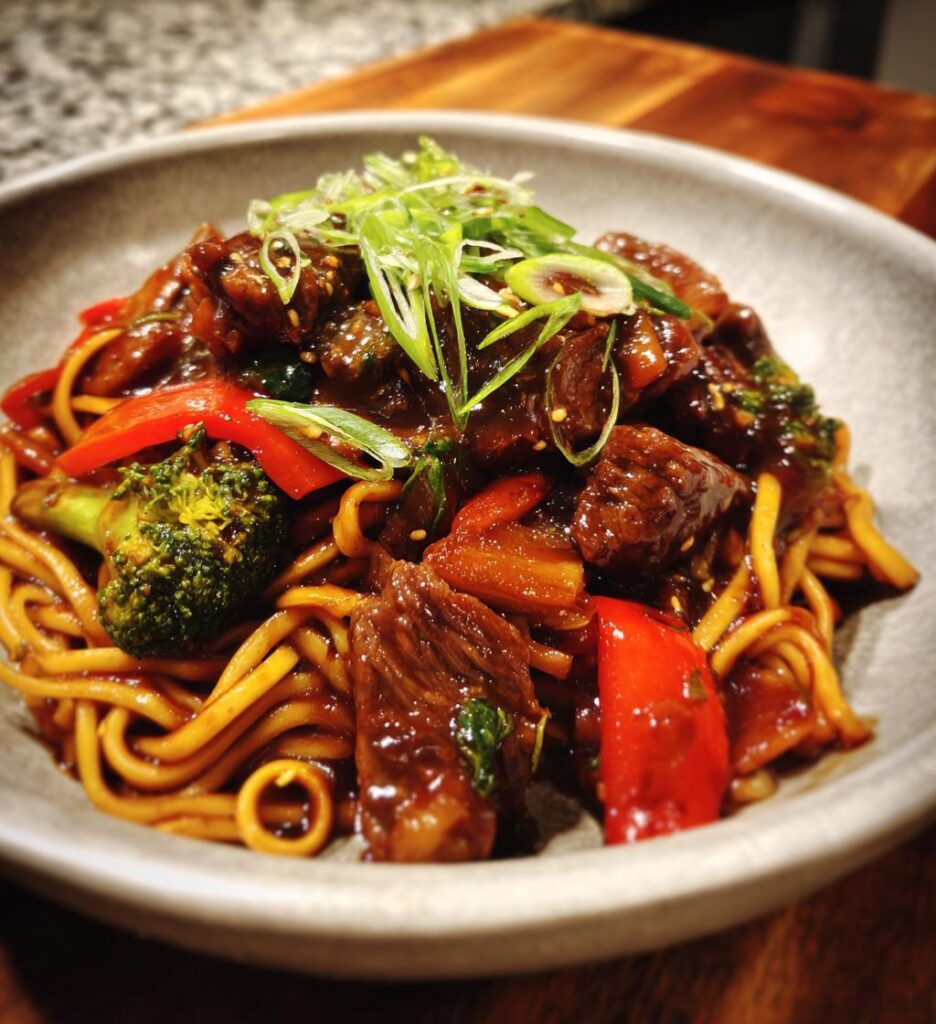 Sticky Beef Noodles