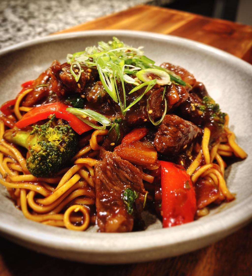 Sticky Beef Noodles