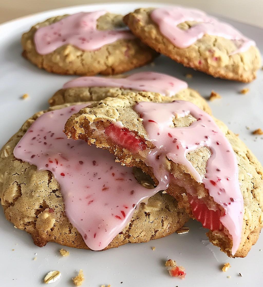 Strawberry Iced Oatmeal Cookies - detail 1