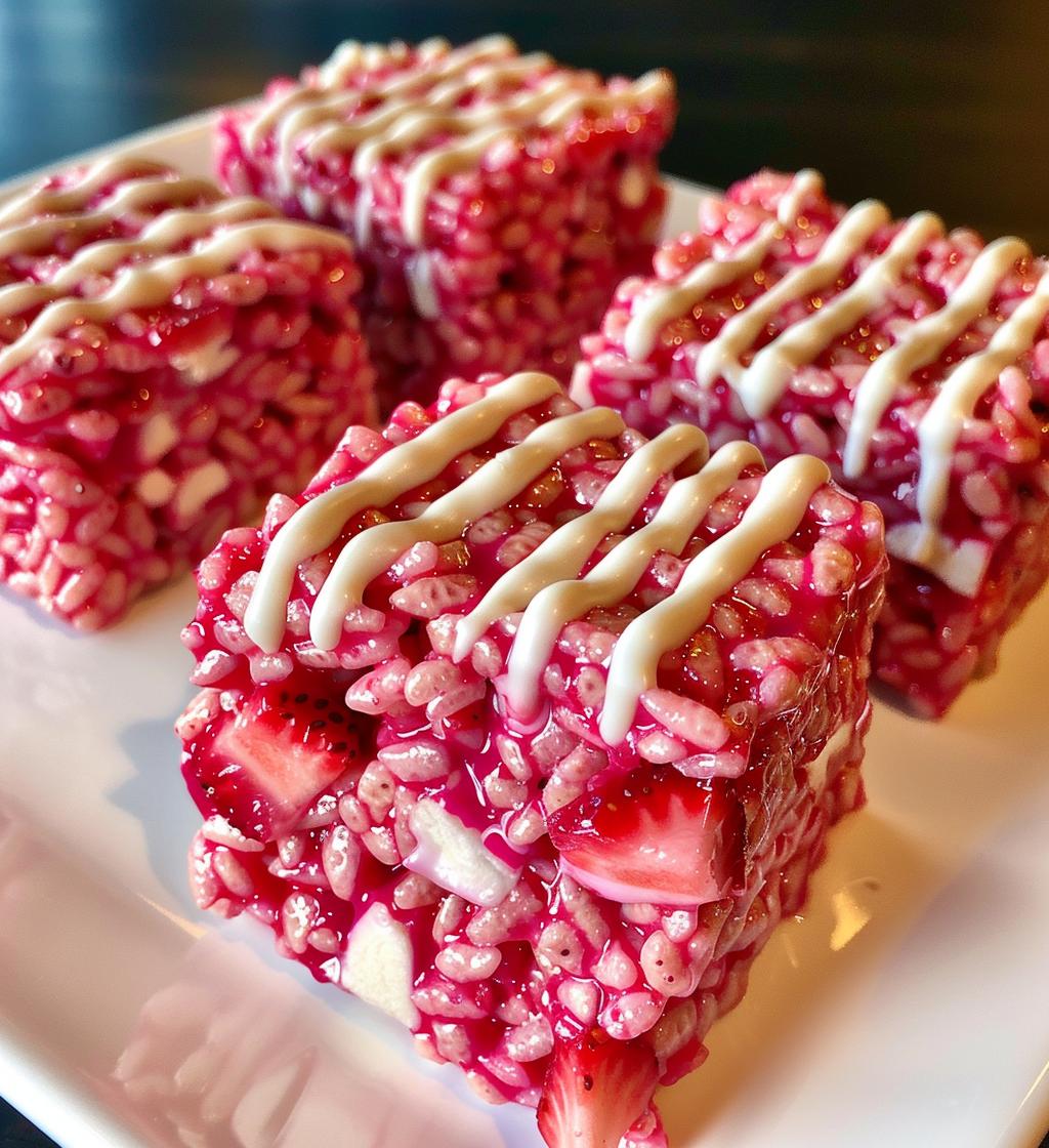 Strawberry Valentine Rice Krispie Treats
