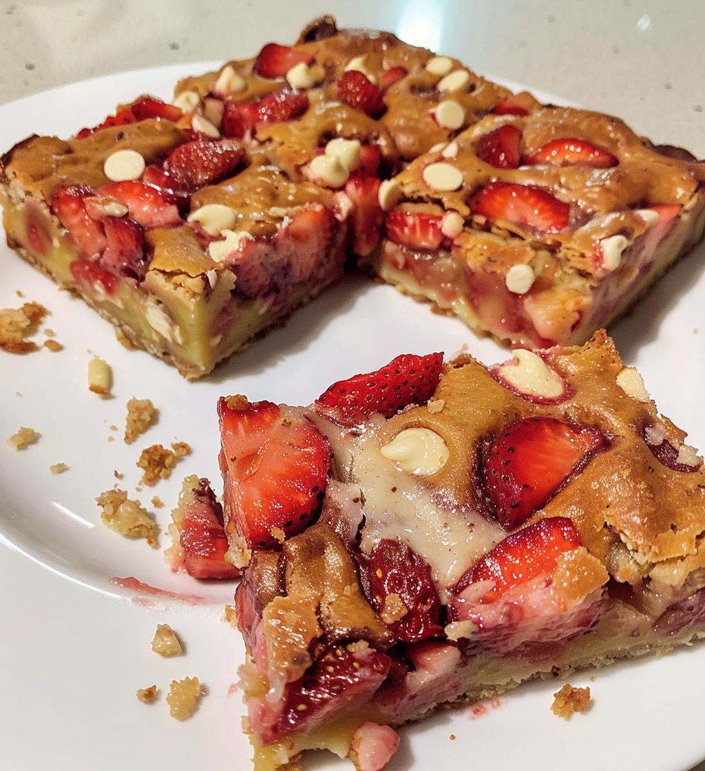 Strawberry White Chocolate Gooey Bars - detail 1