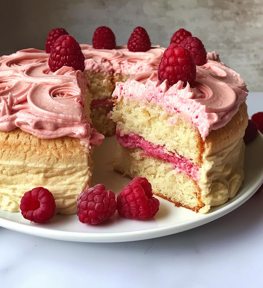 Sugar Cookie Cake with Raspberry Buttercream