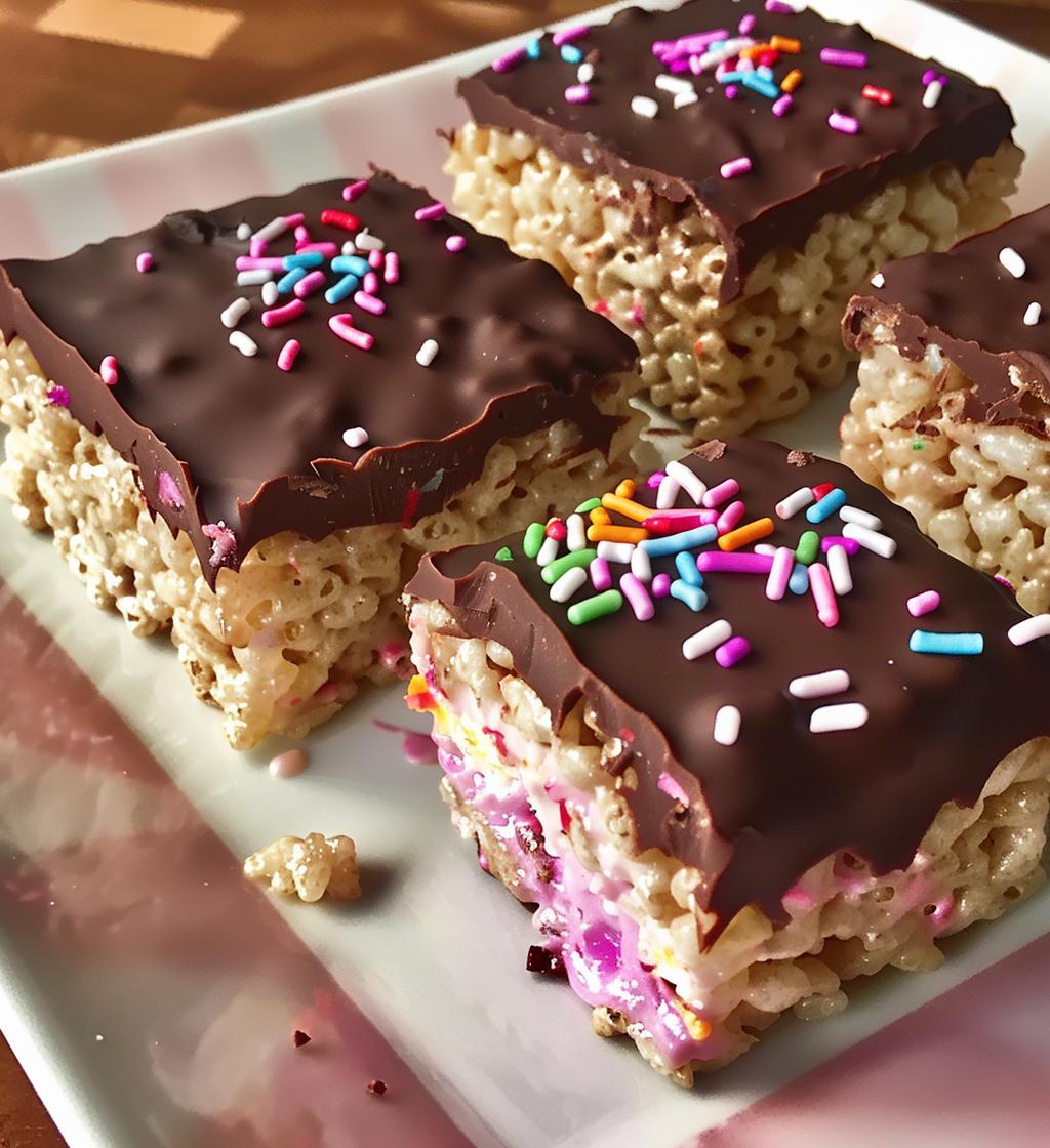 Valentine Chocolate Dipped Rice Krispie Treats - detail 1