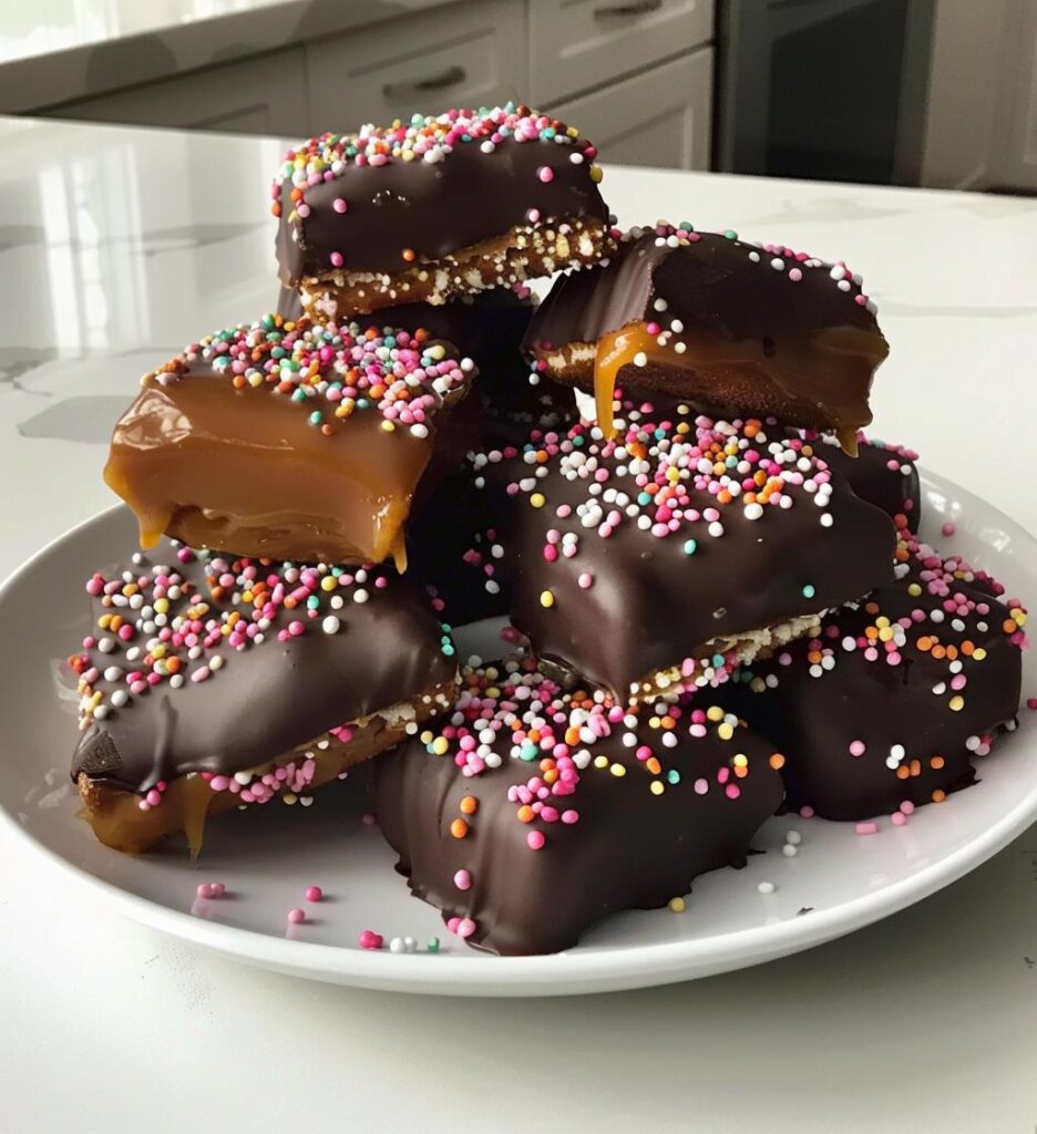 Valentine’s Day Caramel Pretzel Bites