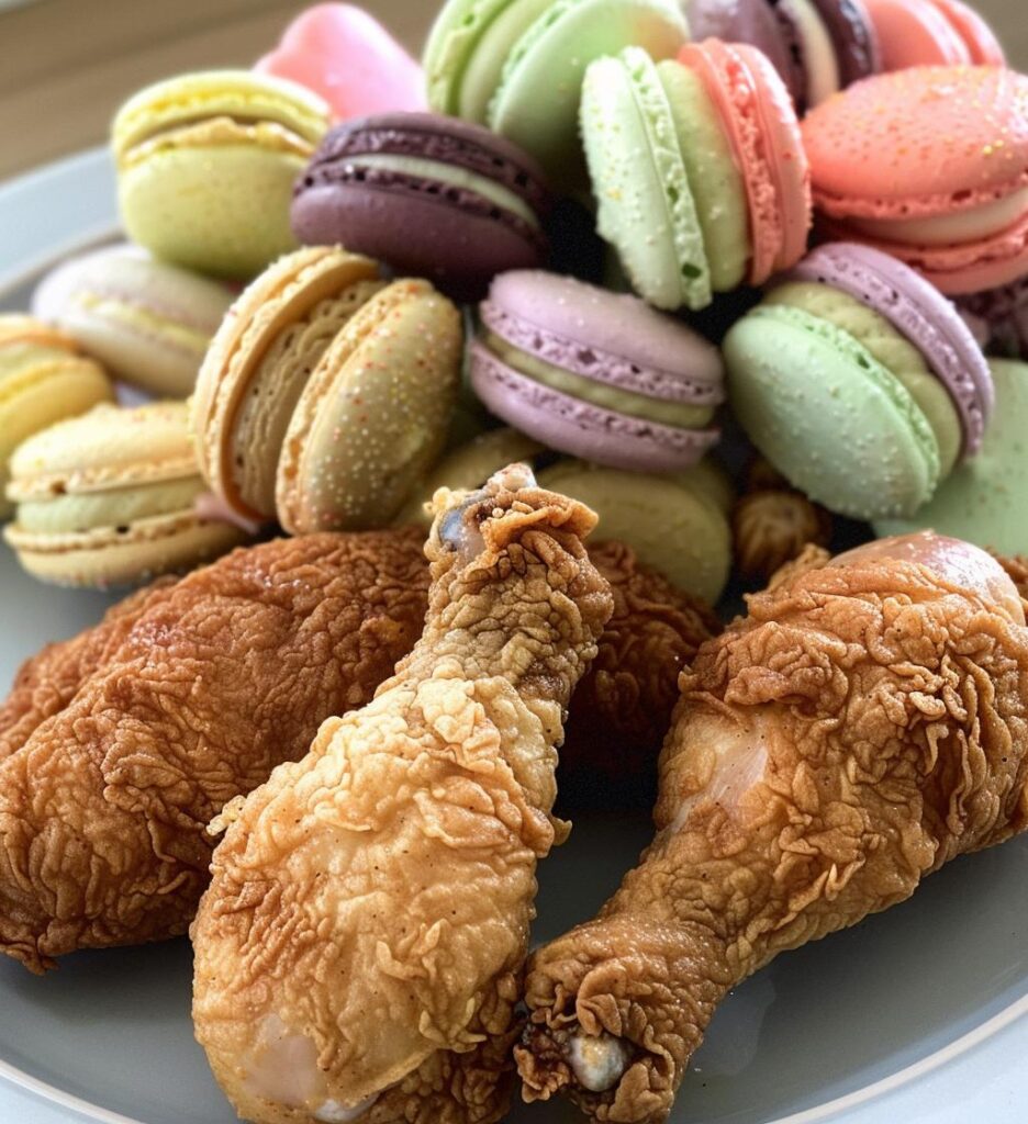 Valentine’s Day Fried Chicken & Macaron Bouquets