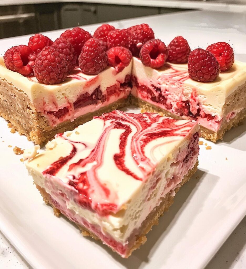 White Chocolate Raspberry Cheesecake Bars