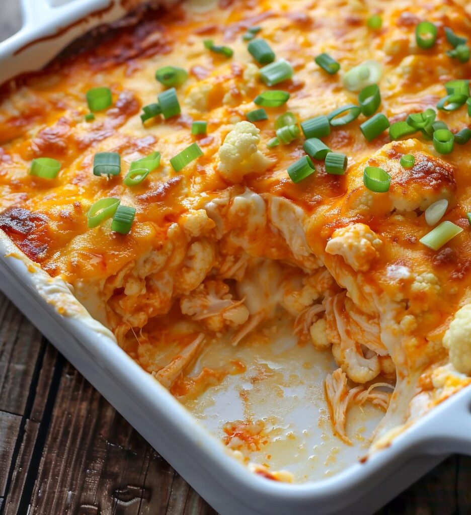 Buffalo Chicken Cauliflower Casserole
