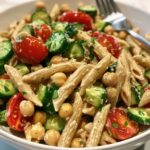 Chickpea Tahini Pasta Salad